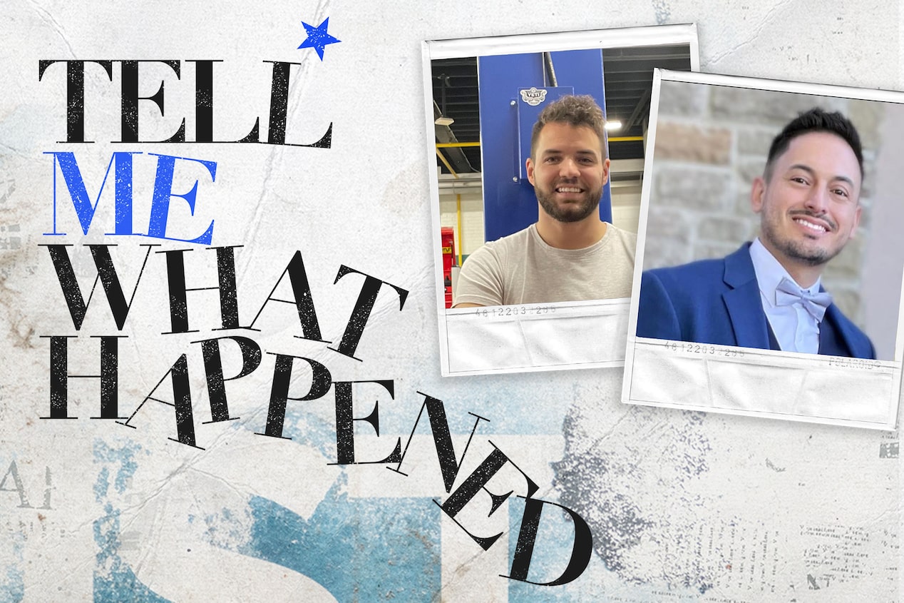 Tell Me What Happened logo and a photo of Phil Mummert featured in Season 3, Episode 2 of Tell Me What Happened: an original podcast by OnStar.