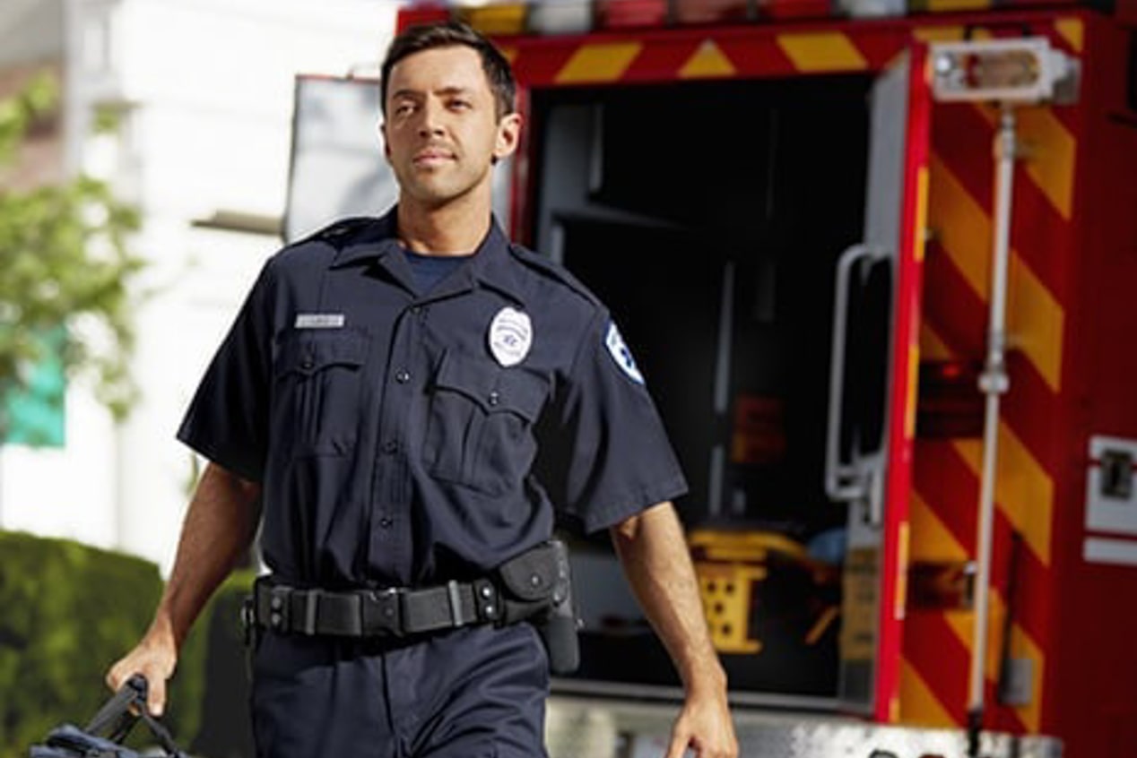 EMT Walking Away from Ambulance