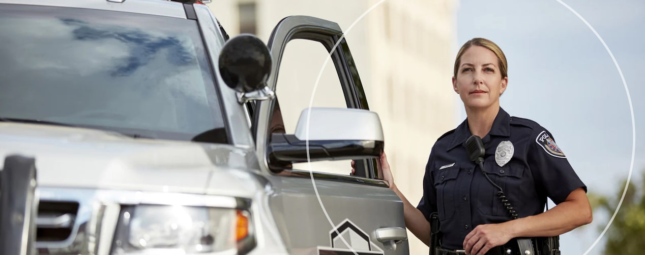 Law Enforcement Officer Exits Vehicle Ready to Help