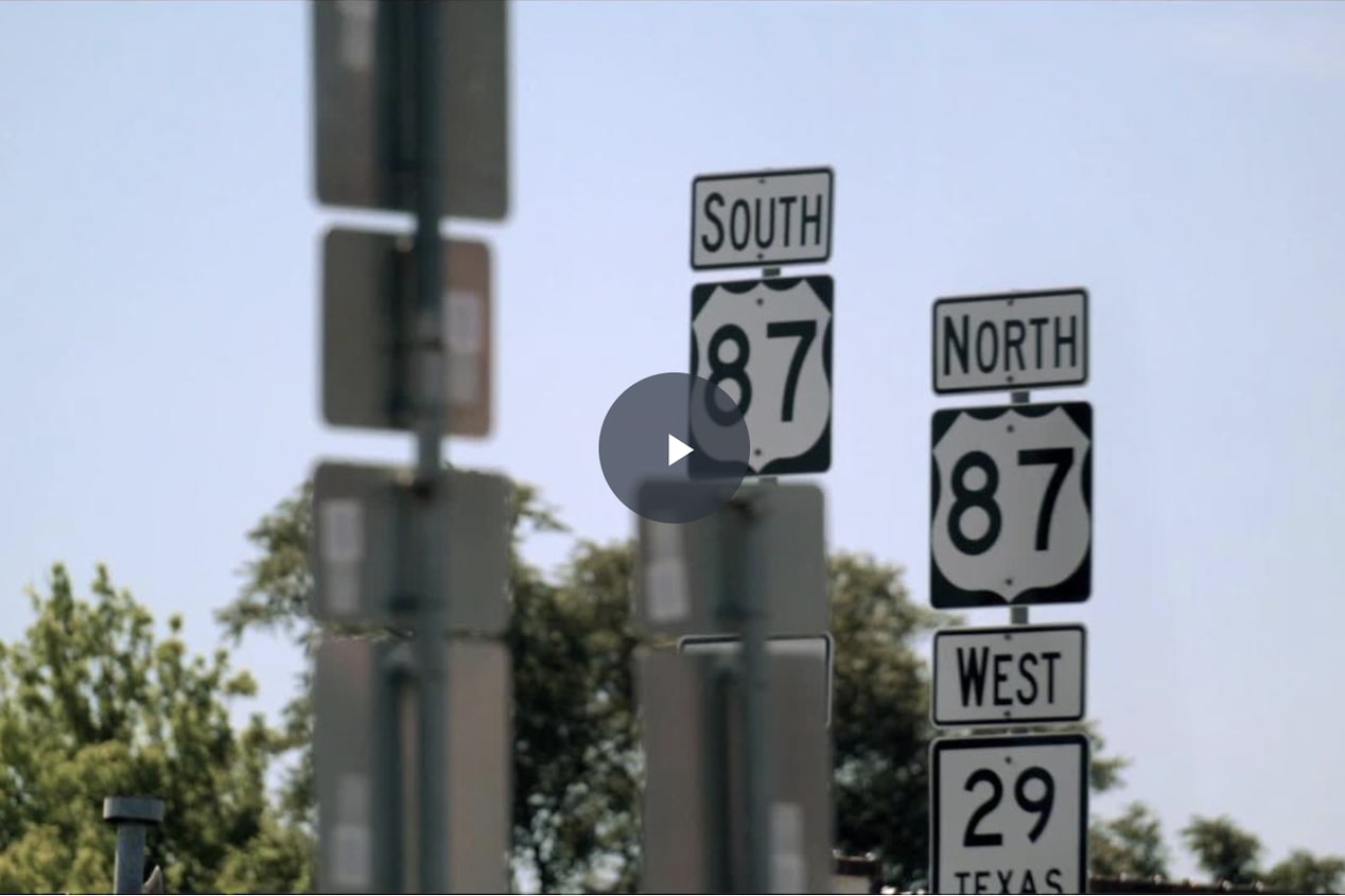 View of Street Signs for 87 North and South 