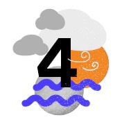 "Four" Graphic With Waves