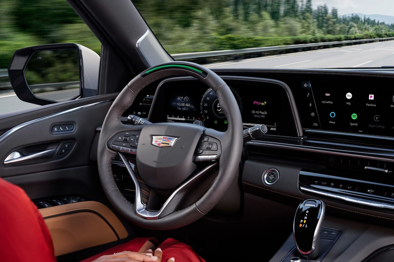 Dashboard and Steering Wheel View of a Cadillac