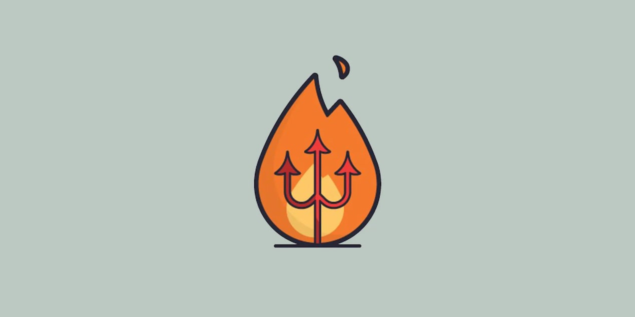 Large Fire With a Pitchfork Inside it Graphic